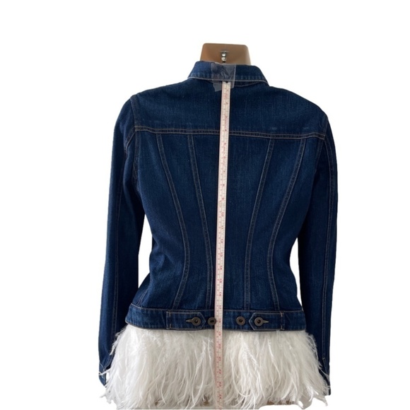 BURBERRY PRORSUM 2015 runway denim jacket ostrich feathers - Picture 13 of 13
